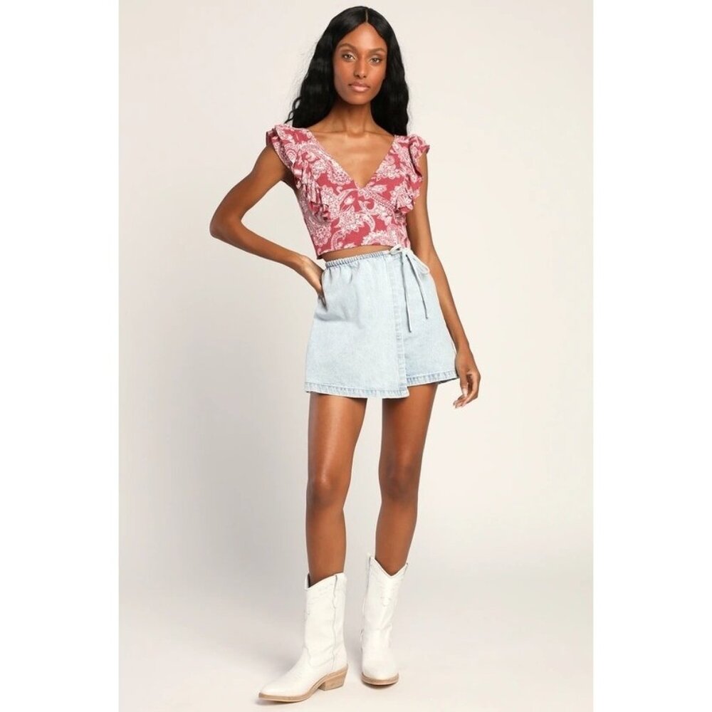 BlankNyc Don't You Know Denim Skort in Blue 29 Womens Jean Skirt Shorts